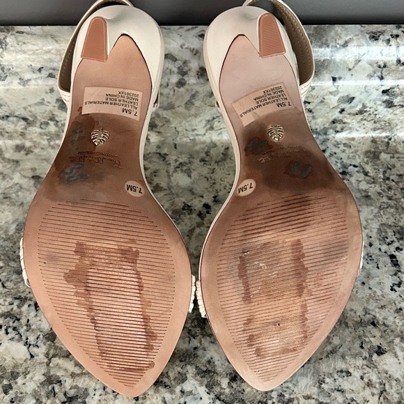 New Antonio Melani Nat Note, Granada Leather Heel Sandal in Sweet Cream Size 7.5 - Picture 10 of 11